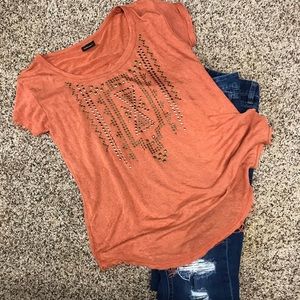 Rustic orange jeweled top